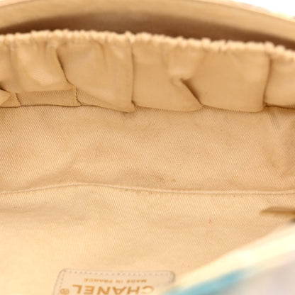 Chanel Canvas Small Printed Eiffel Tower Flap Bag Beige Multicolor