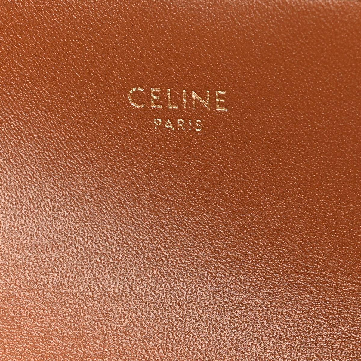 Celine Canvas Calfskin Triomphe Shoulder Bag Tan