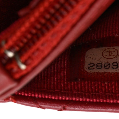 Chanel Aged Calfskin Quilted Reissue Wallet On Chain Red