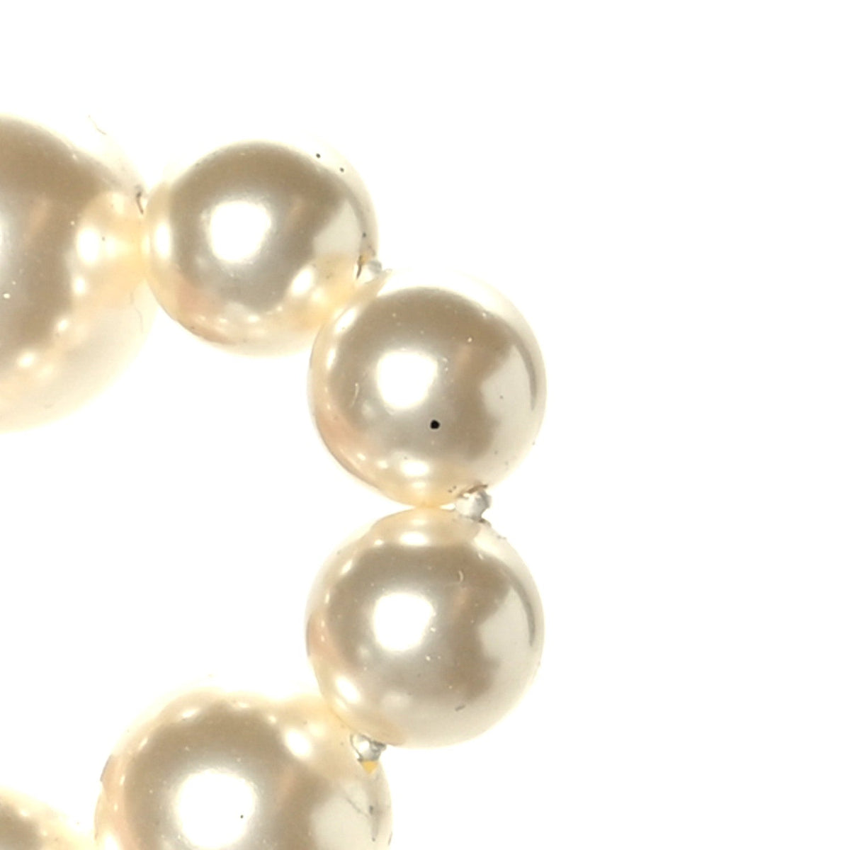 Chanel Pearl Crystal CC Long Necklace Silver