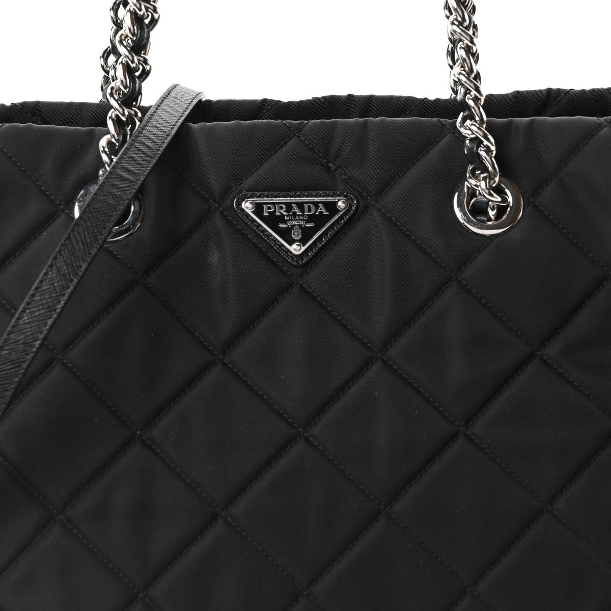 Prada Nylon Tessuto Impuntu Quilted Tote Black
