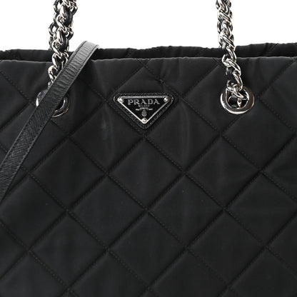 Prada Nylon Tessuto Impuntu Quilted Tote Black