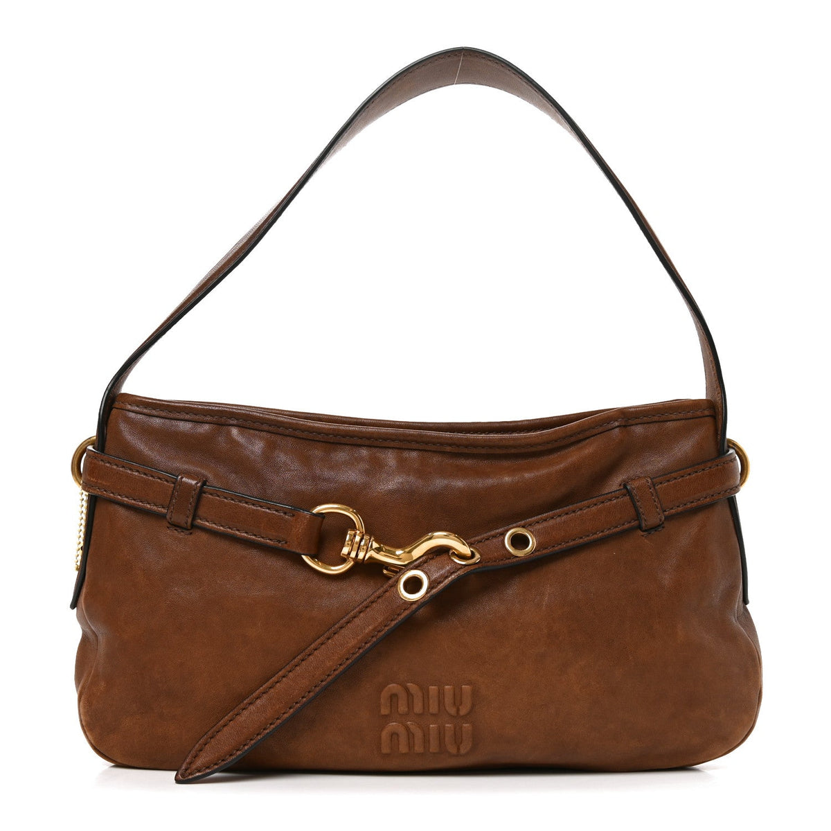 Miu Miu Nappa Aviator Regular Aventure Shoulder Bag Rovere