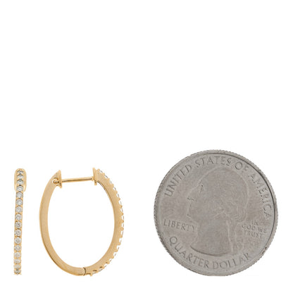 18K Yellow Gold Diamond 0.30ctw Hoop Earrings