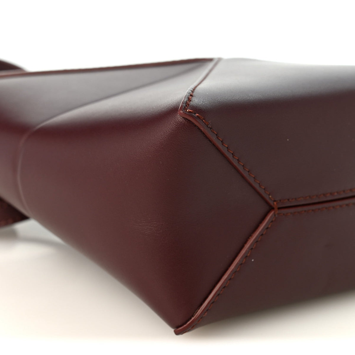 Loewe Shiny Calfskin Mini Puzzle Fold Tote Burgundy