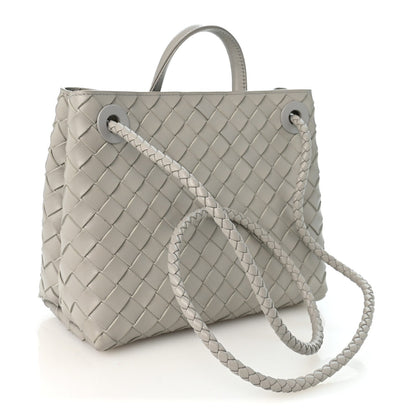 Bottega Veneta Nappa Intrecciato Small Andiamo Shoulder Bag Sterling