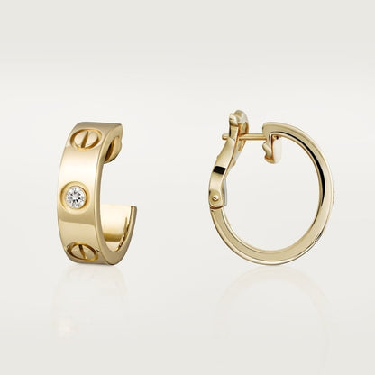 18K Gold Diamonds Cartier Love Earrings