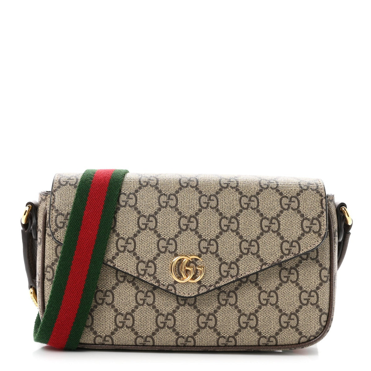 Gucci GG Supreme Calfskin Mini Ophidia Envelope Bag Beige Ebony 1981843