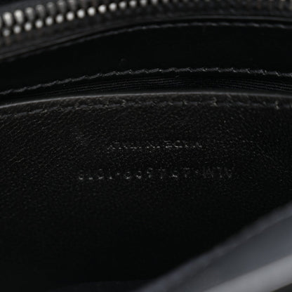 Saint Laurent Calfskin Y Quilted Monogram Small Loulou Chain Satchel Black
