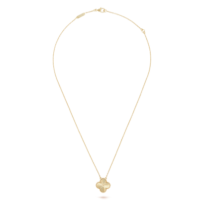 18K Gold VCA Vintage Alhambra Guilloché Pendant