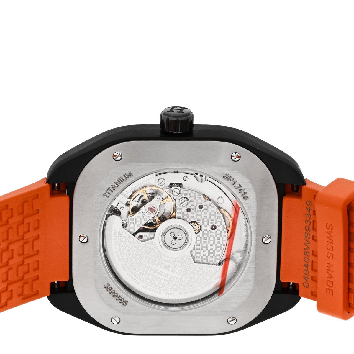 Hermes DLC Coated Titanium Rubber 39mm H08 Automatic Watch Orange