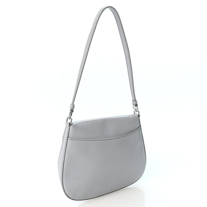 Prada Spazzolato Cleo Flap Shoulder Bag Fiordaliso
