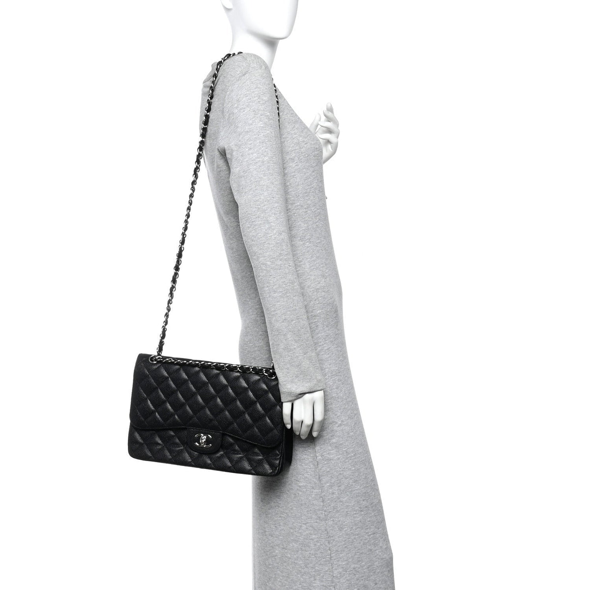 Chanel Caviar Quilted Jumbo Double Flap Black