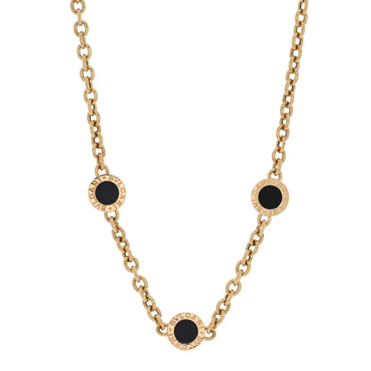 Bulgari 18K Yellow Gold Onyx BVLGARI BVLGARI Station Necklace