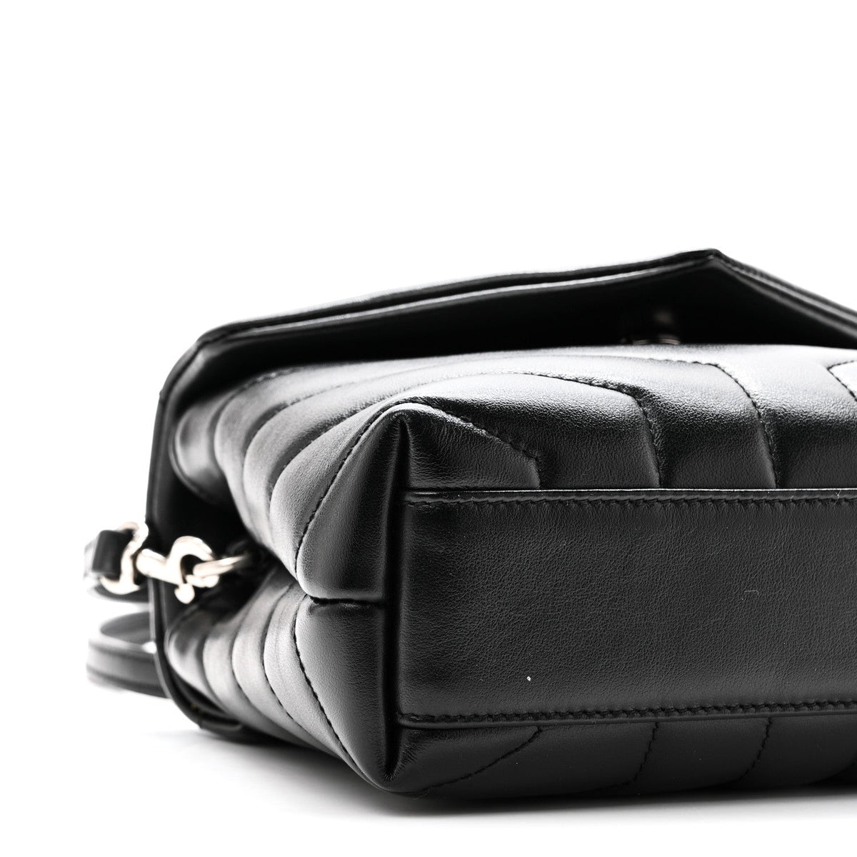 Saint Laurent Calfskin Y Quilted Monogram Toy Loulou Crossbody Bag Black