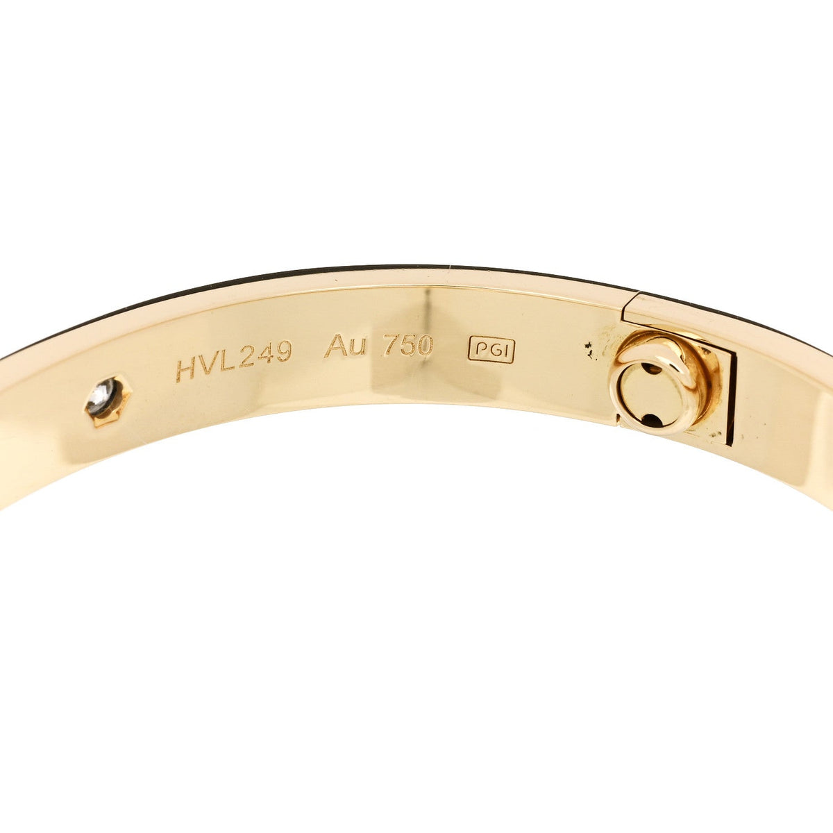 Cartier 18K Yellow Gold 4 Diamond LOVE Bracelet 16