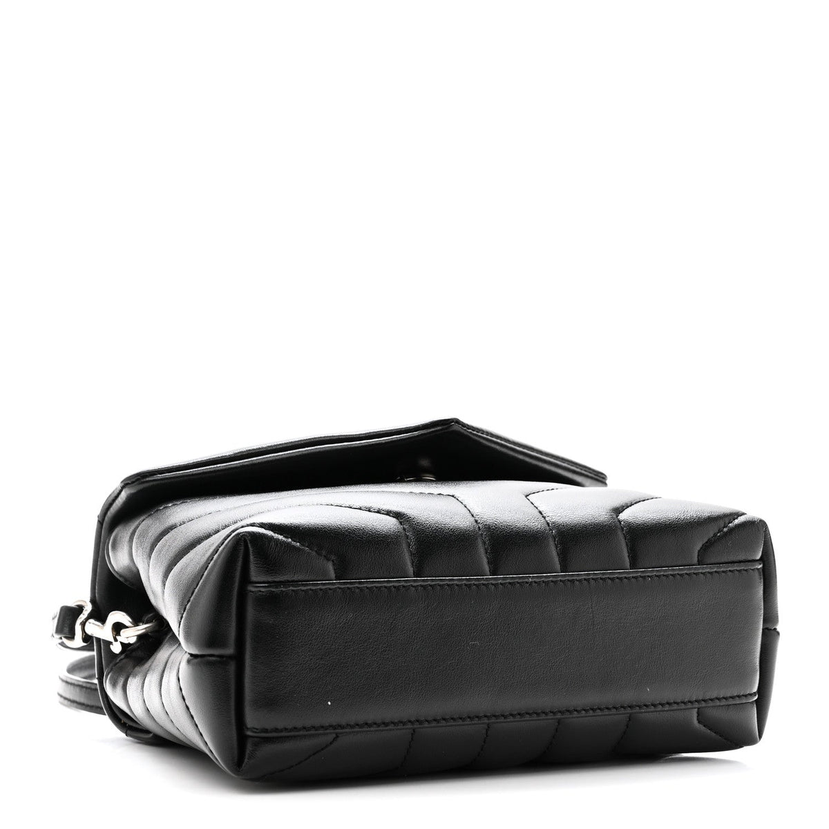 Saint Laurent Calfskin Y Quilted Monogram Toy Loulou Crossbody Bag Black