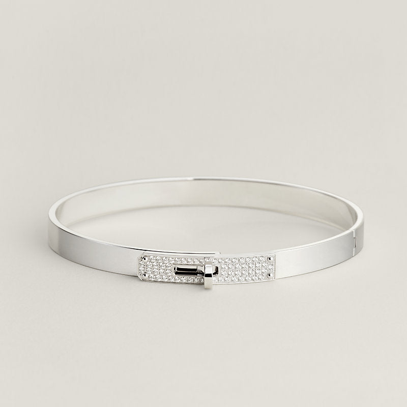 18K Gold Diamonds Hermes Kelly Small Model Bracelet