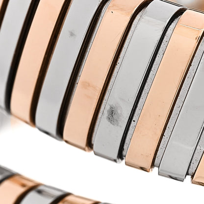 Bulgari Stainless Steel 18K Rose Gold Diamond 35mm Serpenti Tubogas Watch Green