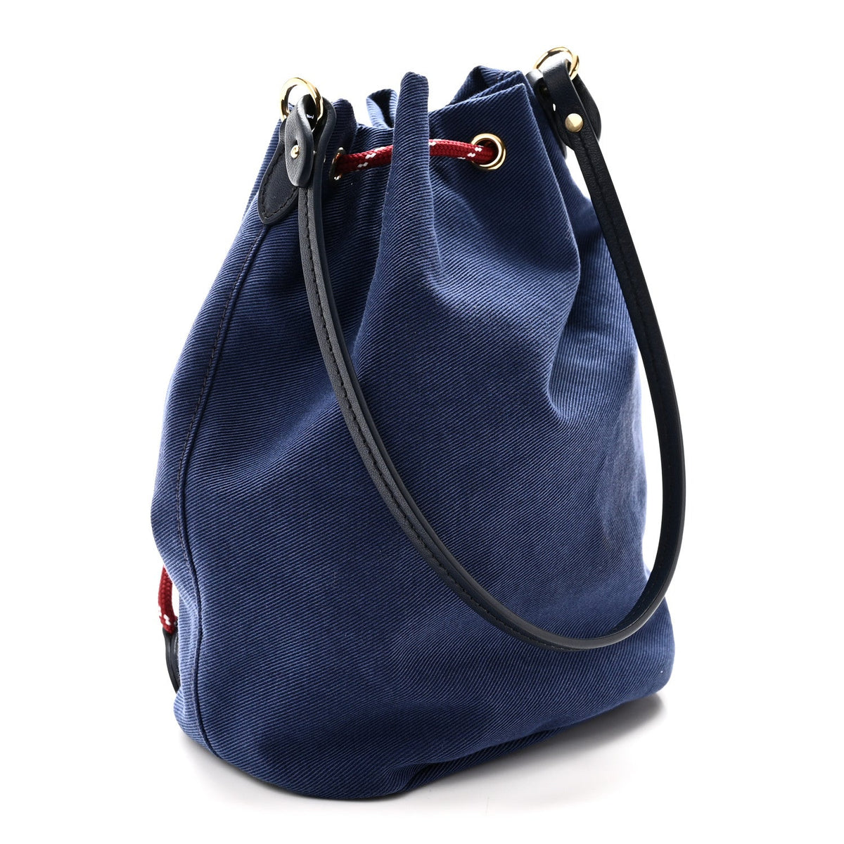 Miu Miu Canvas Gabardine Pouch Bucket Bag Indaco Amaranto