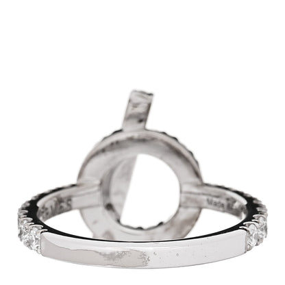 Hermes 18K White Gold Diamond Finesse Ring 49 4.75