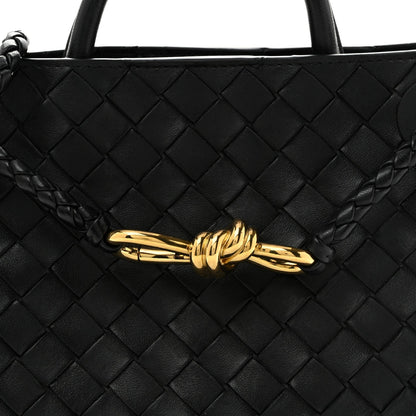 Bottega Veneta Nappa Intrecciato Small Andiamo Shoulder Bag Black