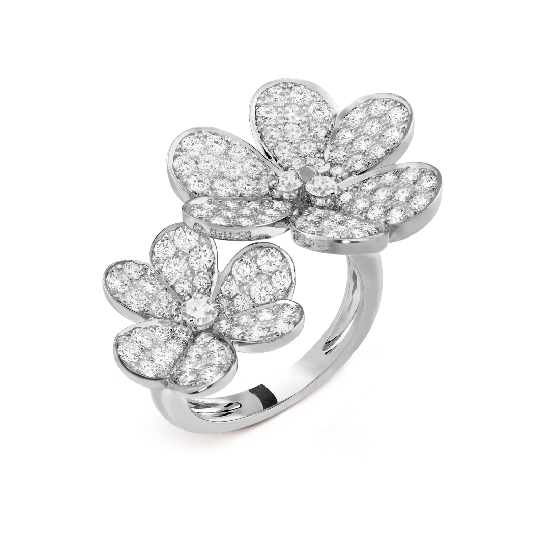 18K Gold Diamond VCA Frivole Between the Finger Ring