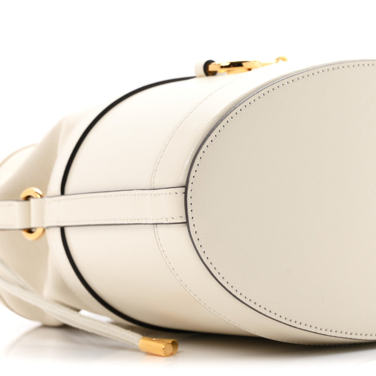 Gucci Calfskin Horsebit 1955 Drawstring Bucket Bag Mystic White