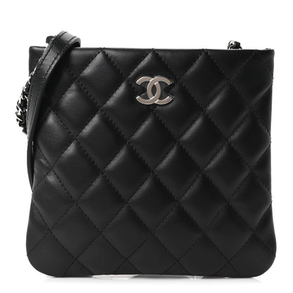 Chanel Lambskin Quilted Uniform Crossbody Bag Black