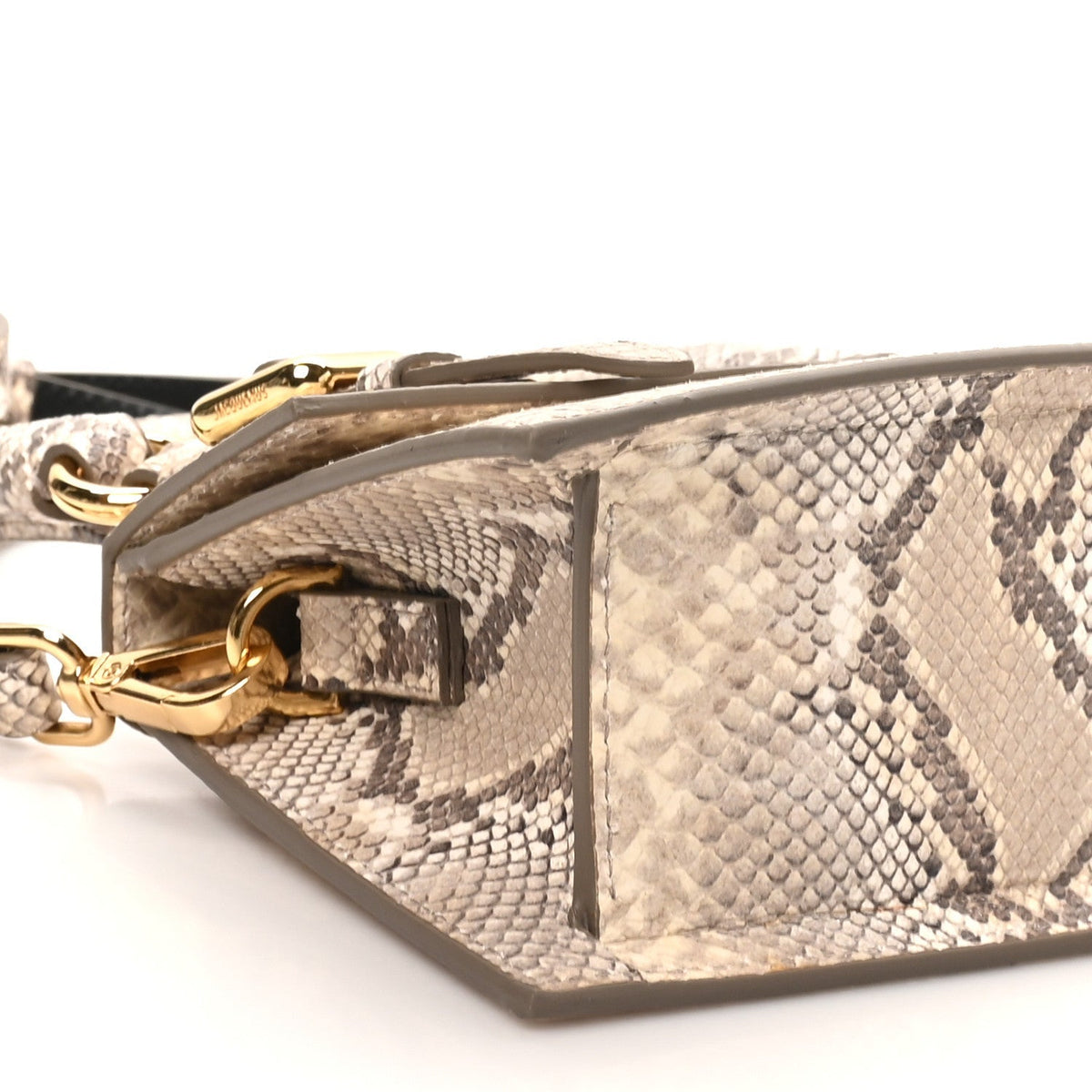 Jacquemus Snakeskin Le Chiquito Boucle Moyen Beige