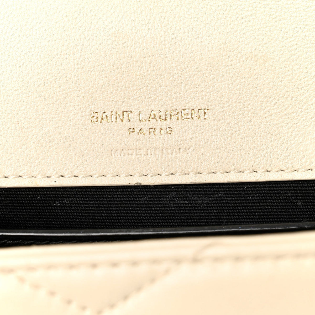 Saint Laurent Lambskin Chevron Quilted Mini LouLou Crema Soft