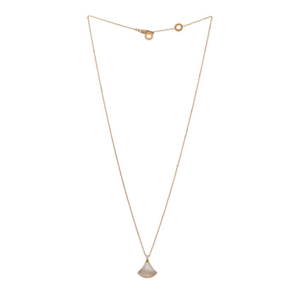 Bulgari 18K Yellow Gold Diamond Mother of Pearl Small Divas' Dream Pendant Necklace