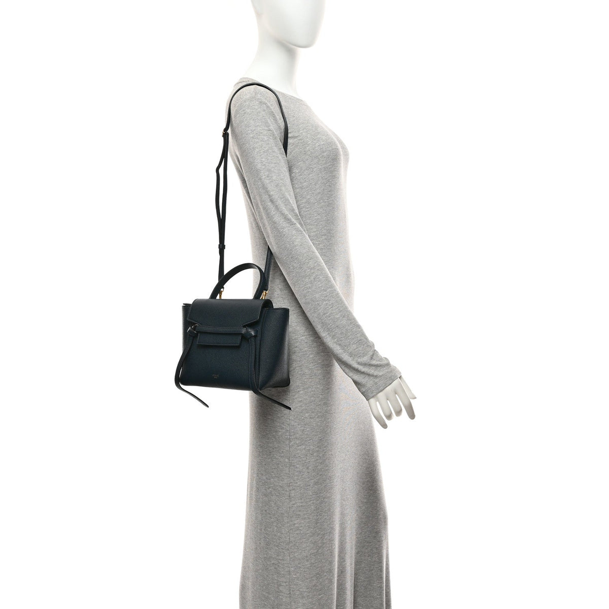 Celine Baby Grained Calfskin Nano Belt Bag Abyss Blue