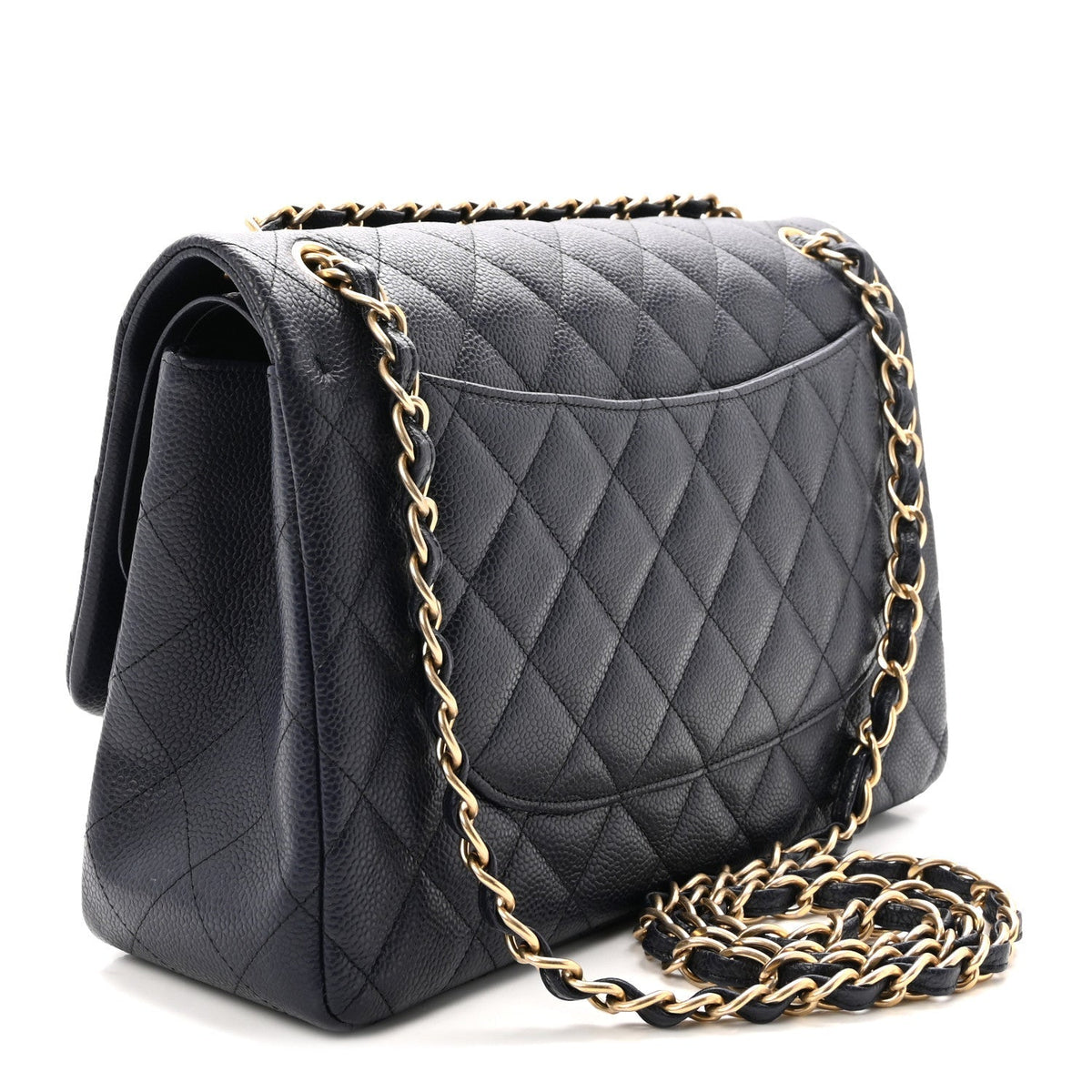 Chanel Caviar Quilted Jumbo Double Flap Navy Blue 1918305