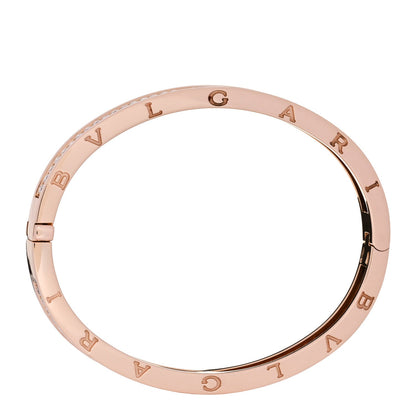 Bulgari 18K Rose Gold Diamond B.Zero1 Pave Bangle Bracelet S