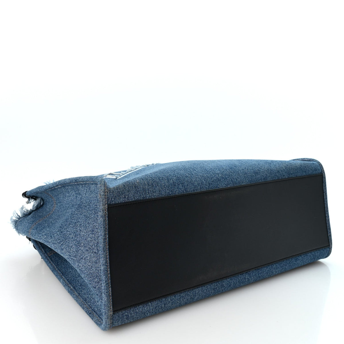 Lanvin Denim Logo Embroidered In & Out GM Tote Bag Blue