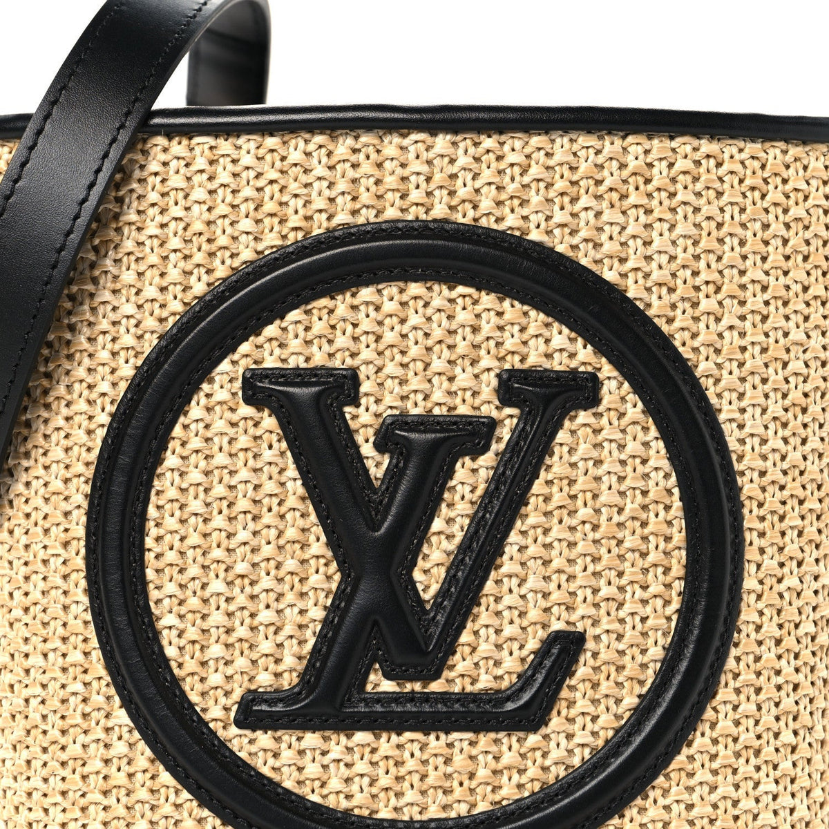 Louis Vuitton Raffia Leather Petit Bucket Black
