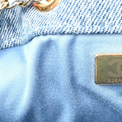 Chanel Denim Quilted Small Chanel 25 Handbag Blue