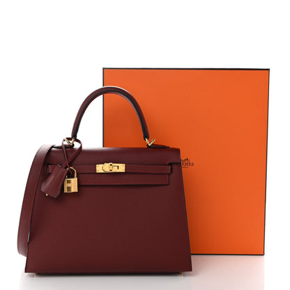 Hermes Epsom Kelly Sellier 25 Rouge H