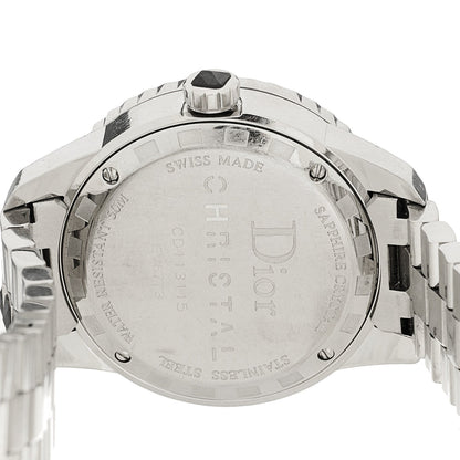 Christian Dior Stainless Steel Diamond Sapphire 33mm Christal Watch Black