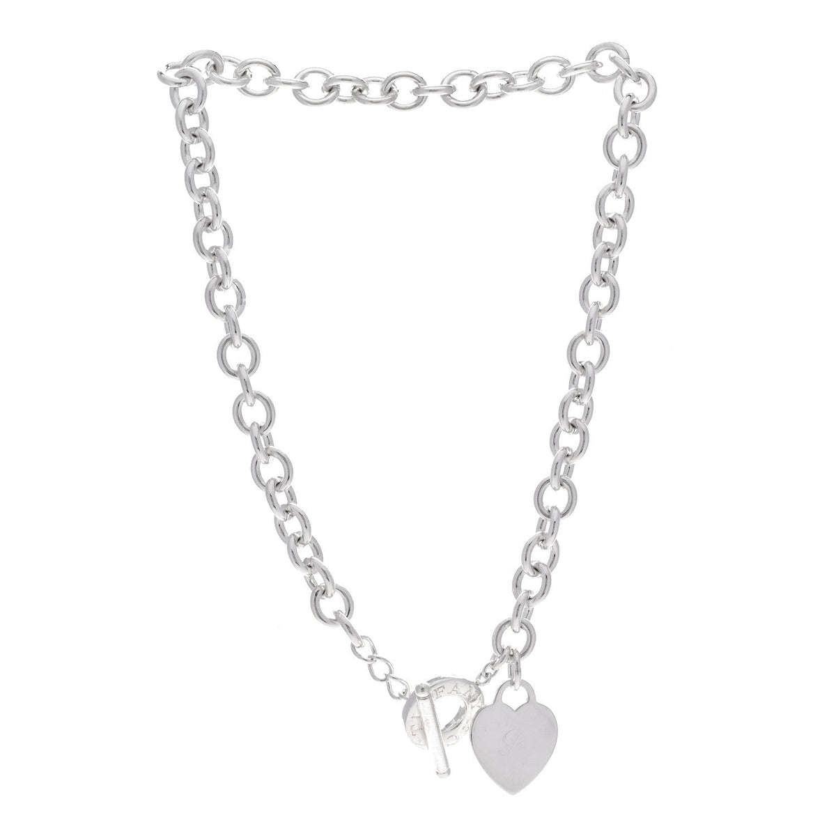 Tiffany Sterling Silver Heart Tag Toggle Necklace