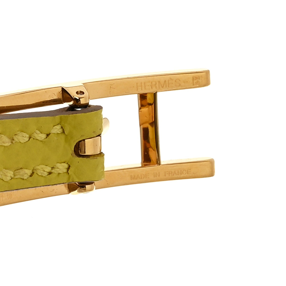 Hermes Epsom Swift Behapi Double Tour Bracelet XS Lime Etoupe