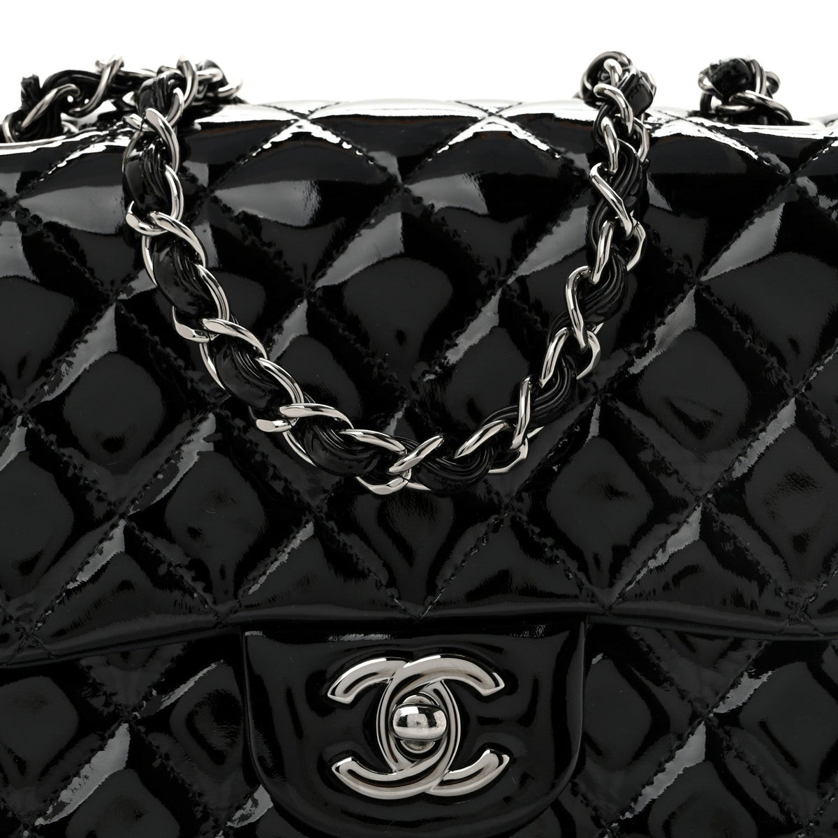 Chanel Patent Calfskin Quilted Mini Square Flap Black 1987491