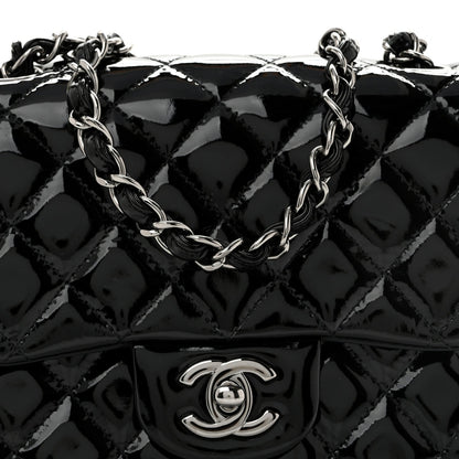 Chanel Patent Calfskin Quilted Mini Square Flap Black