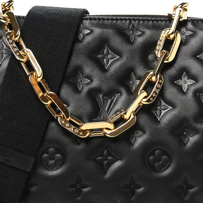 Louis Vuitton Lambskin Monogram Coussin PM Black 1985869