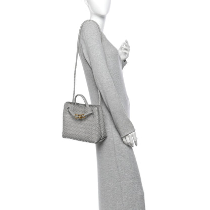 Bottega Veneta Nappa Intrecciato Small Andiamo Shoulder Bag Sterling