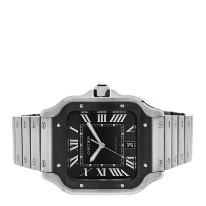 Cartier Stainless Steel 39.8mm Santos De Cartier Watch Black