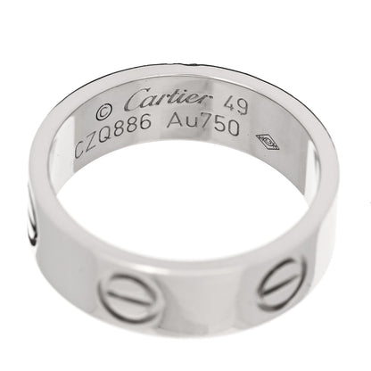 Cartier 18K White Gold 5.5mm LOVE Ring 49 5