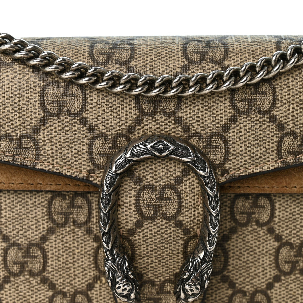 Gucci GG Supreme Monogram Super Mini Dionysus Shoulder Bag Taupe