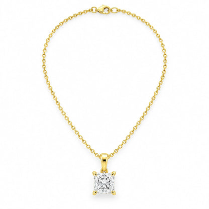 Celine 18K Gold Plated 925 Sterling Silver Cubic Zirconia Solitaire Necklace